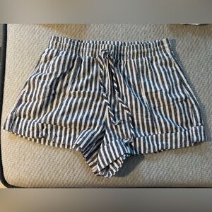 Striped Navy and White Casual Shorts